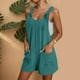 thumbnail image 1 of MKLEKYY Pijama Corto Para Mujer, Mono Informal De Verano, Pantalones Cortos Con Tirantes Ajustables, Mono De Pierna Ancha Con Bolsillos, 1 of 2