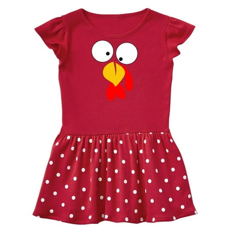 

Inktastic Thanksgiving Goofy Turkey Face Gift Toddler Girl Dress