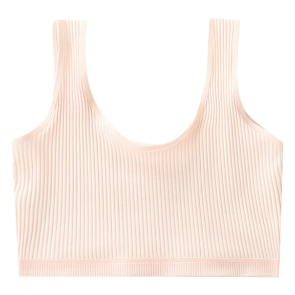 Hjtefg Girls Sports Bra Vest - Breathable Wide Strap Undershirt for Kids, Soft Comfortable Training Camisole, Stretchy Activewear,Color: Pink Size: 8-12 Years