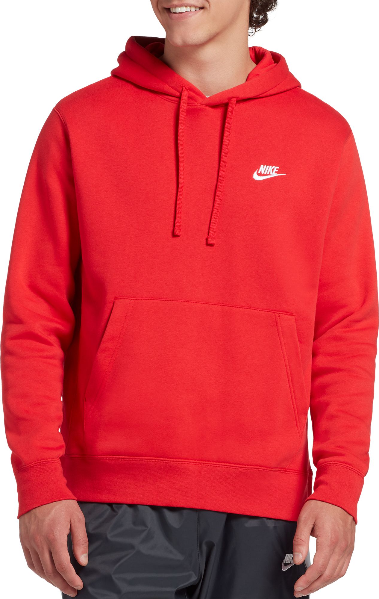nike club fleece hoodie red