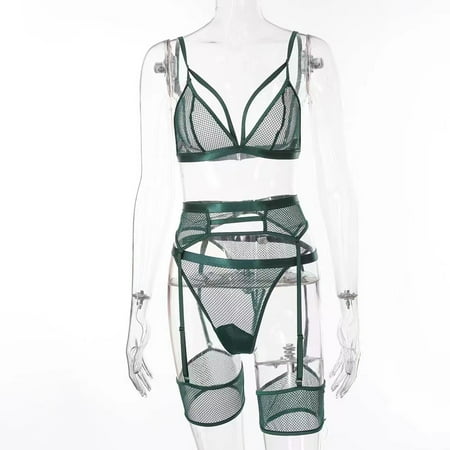 Generic Hot Selling Comfortable Soft Lace See-through Sexy Lingerie Three-Piece Set