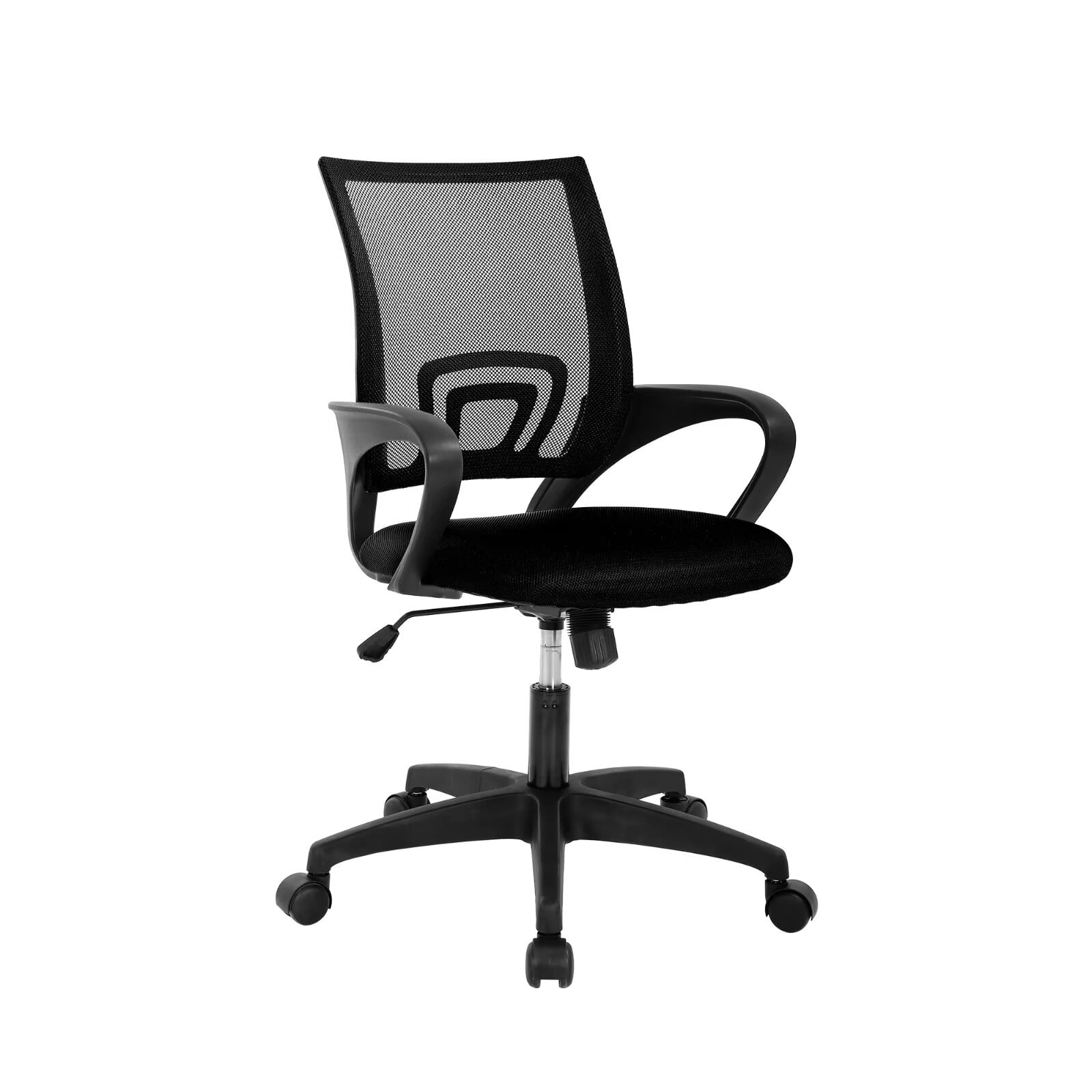 CL.HPAHKL Mesh Office Chair with Wheels, Adjustable Ergonomic Computer Desk Chair with Lumbar Support & Armrest, Comfortable Swivel Rolling Chair for Home Office Work Study, Black