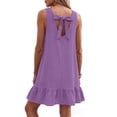 thumbnail image 5 of biudgviw Summer Dresses for Women Ruffle Hem Sleeveless Crewneck Tank Dress Fashion Tie Back Casual Knee Length Dress, 5 of 5