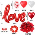 thumbnail image 4 of Decoraciones con globos para el día de San Valentín Globos XXL con letras LOVE Velas en forma de corazón Pétalos de rosa Globos de confeti en forma de corazón rojo y blanco para San Valentín, 4 of 5