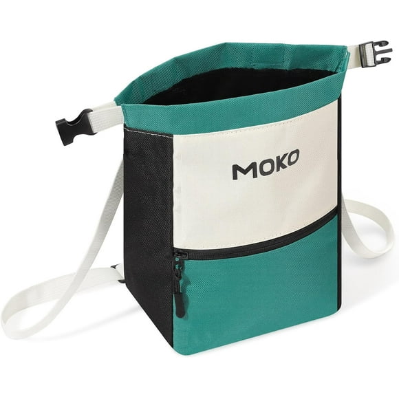 Chalk Bag for Rock Climbing, Large Capacity Climbing Chalk Bag with Magnetic Snap and Zipper Pocket, Portable Chalk Bucket for Rock Climbing, Weight Lifting, Bouldering, Gymnastics, Fitness