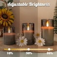 thumbnail image 2 of Rechargeable Flameless Candle, Flashing LED Pillar Real Wax Candle with Remote Control and Timer, Clear Glass Electronic Candles for Room Decoration, 1 Set of 3, 2 of 10
