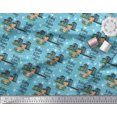 thumbnail image 3 of Soimoi Modal Satin Fabric Swimming Pool,Cartoon & Buildings Architectural Printed Fabric 1 Yard 42 Inch Wide, 3 of 3