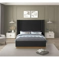 thumbnail image 3 of Pemberly Row Modern / Contemporary Black Boucle Fabric King Bed, 3 of 6