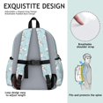 thumbnail image 5 of Unicorn and Heart Blue Pattern Cute School Backpack with Padded Back and Adjustable Shoulder Straps 13.4"x11"x4.7", 5 of 5