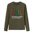 thumbnail image 6 of Christmas Long Sleeve Shirts for Women Funny Xmas Gifts Christmas Tree Print Sweatshirt Holiday Graphic Shirts Blouse Womens Clothing Cheap, 6 of 7