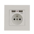thumbnail image 1 of Wall Socket,Power Socket with Double USB 5V/2100mA, Built-in Socket with 2 USB Ports Convenient, 1 of 5