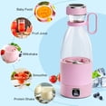 thumbnail image 4 of baomifa-Portable Blender, 6 Blades Electric USB Juicer Blender with Led Display,350ml Mini Blender For Shakes and Smoothies, 3000Mah Rechargeable Battery,For Family Outdoor Sports Travel,Rose Pink, 4 of 4