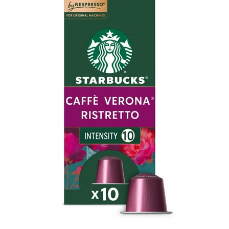 Starbucks by Nespresso Original Line, Caffè Verona, Dark Roast Nespresso Pods, 10 Count