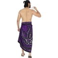 thumbnail image 5 of HAPPY BAY Men's Standard Vacation Dashiki Sarong Full Pareo Beach Wrap One Size Purple, Paisley Summer Vacation Aloha, 5 of 5
