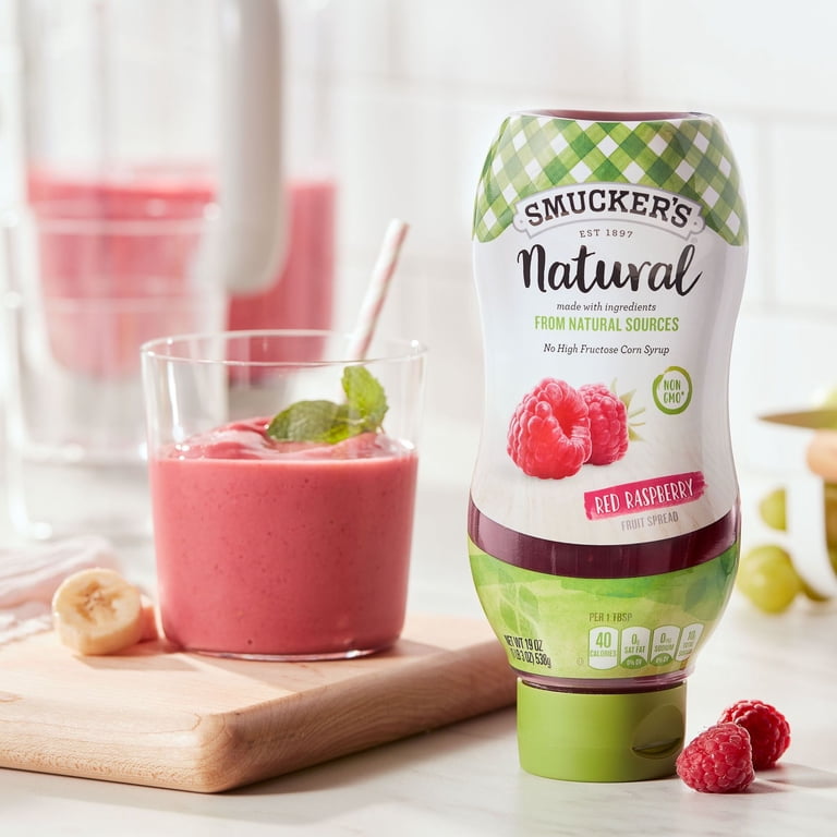 Smucker's Natural Red Raspberry Squeezable Fruit Spread, 19 Ounces