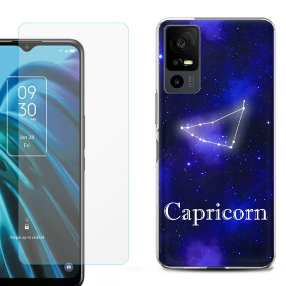 OneToughShield ® for TCL 40 XE 5G Shockproof Fashion Phone Case, with Tempered Glass Screen Protector - Capricorn
