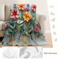 thumbnail image 5 of Spring Floral Throw Blanket for Couch, Soft Lightweight Flannel Fleece Blanket, Farmhouse Flowers Summer Botanical Microfiber Plush All Season Decorative Blankets Gifts for Sofa Bed Office 40"x60", 5 of 9
