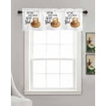thumbnail image 3 of Vintage Coffee Linen Curtain Valance for Bedroom/Bathroom/Kitchen/Office/Living/Dining Room Window,Brown Coffee Theme Cafe Bean Cup Rod Pocket Topper Decorative Cafe Drapes Panel 42"x18", 3 of 6
