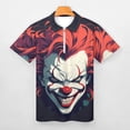 thumbnail image 3 of Psychedelic Clown Joker Men Zipper T-shirt Summer Casual Short Sleeve T-shirt Top, 3 of 7