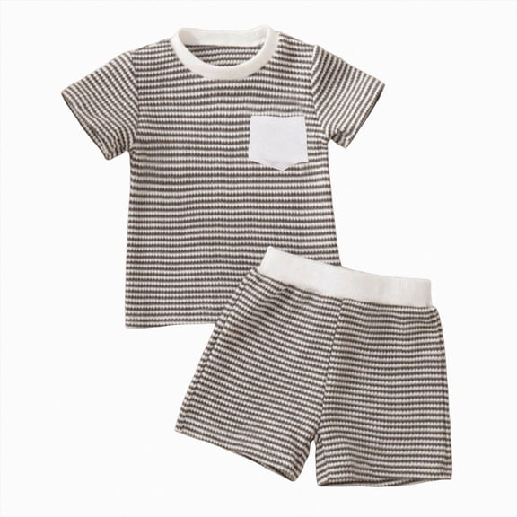 Toddler Boy Summer Outfits Striped T Shirt and Shorts Set Baby Boy Clothing Sets 6 12 18 Months 1 2 3 T