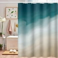 thumbnail image 3 of Ocean Beach Shower Curtain Watercolor Teal Wave Coastal Sand Summer Seaside Scenery Shower Curtain Bathroom Set Waterproof Bath Decoration Accessories Home Decor, 72x84 Inch, 3 of 6