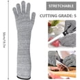 thumbnail image 2 of 1 Paire de Manches Coupe Résistant 14 Pouces Confortable Bras Protection Tricot Manches avec Fente pour le Pouce Coupe-Épreuve & UV-Protection de Sécurité Bras Garde pour les Jardins Cuisines Fermes et Lieux de Travail, 2 of 7