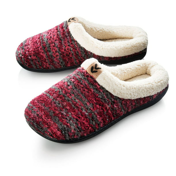 Roxoni - Roxoni Womens Warm Winter Slippers, Knit Outer & Fleece Inner ...