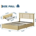 thumbnail image 2 of Full Bed Frame with Natural Rattan Headboard, 4 Drawers, Sturdy Metal Base, Boho-Style Cane Support, No Box Spring Required, Wood Metal Platform Beds, Noise Free, No Box Spring Needed, 2 of 8