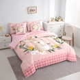 thumbnail image 3 of Homewish Cute Cartoon Bunnies Bedding Comforter Set 7pcs, Kawaii Rabbit Lover Queen Bedding Sets, Dreamy Princess Style Reversible Queen Sheet Sets, Breathable Home Decor, 3 of 7
