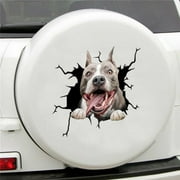 3D Crack Car Sticker, Window Decal Dog Sticker Pet Funny Puppy Lover Sticker, Pitbull Crack Car Sticker Car Window Clings Decal