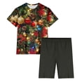 thumbnail image 4 of Jamicy Pyjamas pour Femmes Cadeau pour Femmes T-Shirts Imprimés Arbre de Noël Manches Courtes T-Shirts Graphiques Amusants Col Rond Tops Pyjamas de Noël, 4 of 7