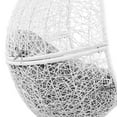 thumbnail image 6 of Swing Lounge Chair, White Gray, Rattan, Wicker, Outdoor Patio Balcony Cafe Bistro Garden Hospitality Restaurant, Modern Contemporary HB34635, 6 of 10