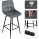 thumbnail image 5 of Set de 4 Silla de Comedor Sillón para salón con reposabrazos, Sillas Nordicas Acolchadas con Cubierta de Terciopelo Diseño Moderno,Patas de Metal 60cm, Gris oscuro esquí esquí Gafas de esquí, 5 of 5