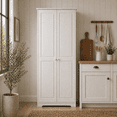 thumbnail image 2 of From the Tree Furniture Pantry Cabinet with Adjustable Shelves, Solid Pine Wood, White, 2 Doors, 2 of 9