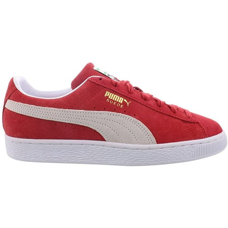 Puma Suede Classic XXI 374915-02 Men's Risk Red White Low Top Skate Shoes NR5093 (10.5)