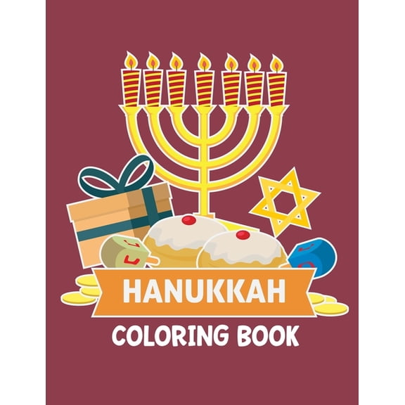 Hanukkah Coloring Book: Activity Book for Jewish Children Ages 3-8 (Large 8.5x11 inch format, one sided pages) for Chanu, (Paperback)