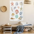 thumbnail image 2 of Nautical Tapestry, Illustration of Different Seashells Scallop Mollusk Summer Exotic Creatures Animals, Wall Hanging for Bedroom Living Room Dorm Decor, 40W X 60L Inches, Multi, by Ambesonne, 2 of 5