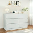 thumbnail image 2 of 6 Drawer Dresser,Modern Dresser Wood Storage Cabinet with Concealed Handles & 6 Deep Drawers for Bedroom, Living Room, Entryway,White, 2 of 7