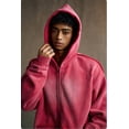 thumbnail image 3 of Men's Zip-Up Hoodies Unisex Vintage Heavyweight Hoodie Ripped Washing Streetwear Sweatshirt, 3 of 8