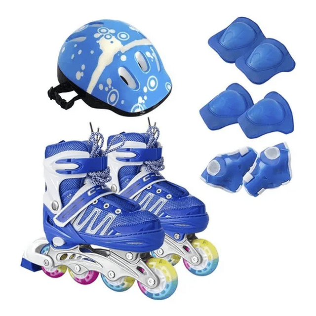 Patines En Linea Protección Básica Azul Num 23 al 26 Malubero Malu2207