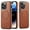 Brown, variant on Casus Luxury Cover Compatible with MagSafe Leather Protective Case for Apple iPhone 14 Pro Max - Brown