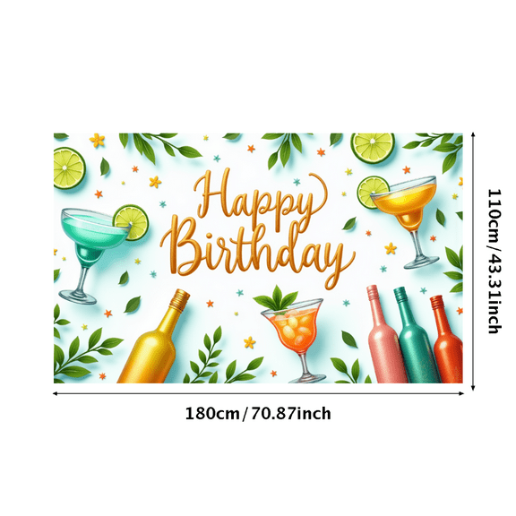 Colorful Design Happy Birthday Banner Cocktail Theme Party Decor Elegant Style for Birthday Celebration Event Decor Indoor Party
