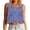 Blue, variant on Women's Printed Sleeveless Crop Top, Casual Round Neck Loose Fit Summer Tank, Lightweight Beach & Daily Wear Blouse