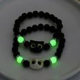 thumbnail image 2 of Pulsera de cuentas de gatito novedoso para hombres y mujeres, pulsera de gato fluorescente de noche luminosa que brilla en la oscuridad, regalo de Halloween, 2 of 5