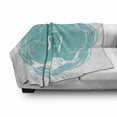 thumbnail image 3 of Saying Soft Flannel Fleece Throw Blanket, Take Me to the Sea Lettering in Grunge Round Frame with Abstract Fish, Cozy Plush for Indoor and Outdoor Use, 70" x 90", Dark Seafoam and White, by Ambesonne, 3 of 6