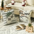 thumbnail image 4 of Sm:)e Christmas Throw Pillow Covers 18x18 Inch Set of 4, Snowman Reindeer Snowflake Gloves Winter Holiday Stripes Sofa Couch Decoration, 4 of 7