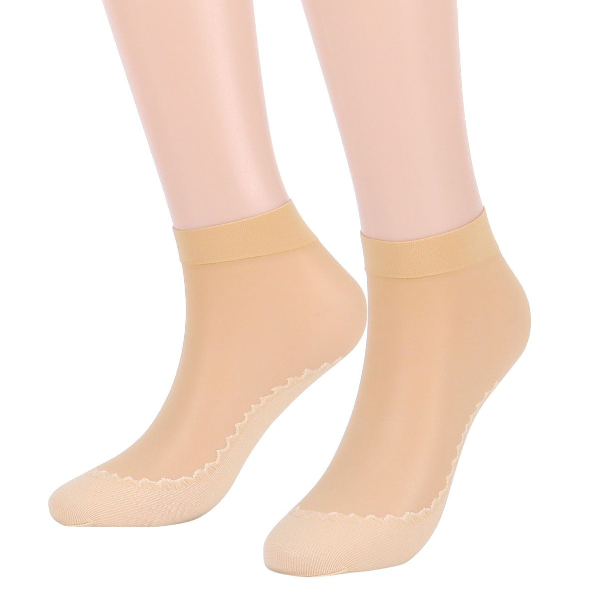 Gustave 10 Pairs Ankle High Mesh Sheer Socks for Women Anti-Slip Cotton  Sole Silk Nylon Socks Soft Elastic Thin Transparent Socks for Summer Gray  
