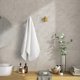 thumbnail image 4 of Ganchos dobles de acero inoxidable, resistentes ganchos para toallas de montaje en pared para baño, diseño moderno, gancho para ducha, acabado dorado cepillado, paquete de 2, 4 of 7