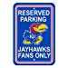 thumbnail image 3 of Panneau Kansas Jayhawks 12x18 Plastique Style Stationnement Réservé, 3 of 3