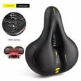 thumbnail image 1 of JCSp Universal Mountain Bike Saddle - Comfortable Soft Thickened Sponge Leather Seat with Reflective Strips, Spring Cushion Design for Long Rides, Durable Universal Fit Black & Yellow Bicycle Seat, 1 of 6